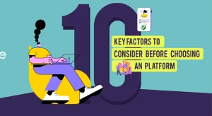 Illustration showing 10 key factors to consider before choosing a website platform